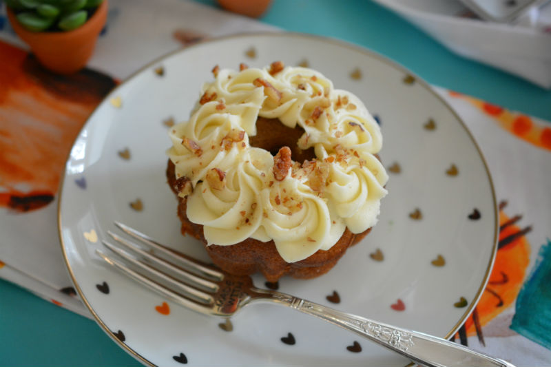 Mini Chocolate Bundt Cake with Cream Cheese Frosting - Glitter and Goulash